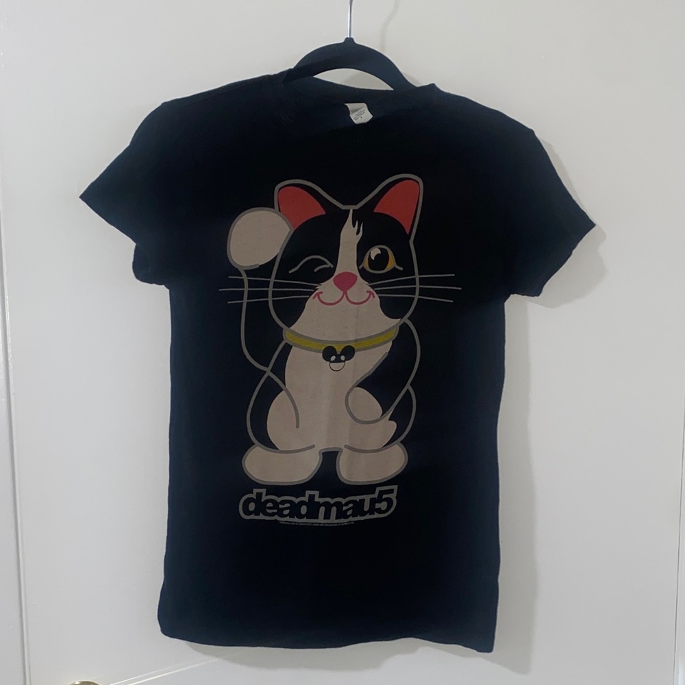 Tultex Black Vintage Deadmau5 Lucky Cat  Fine Jersey T-Shirt